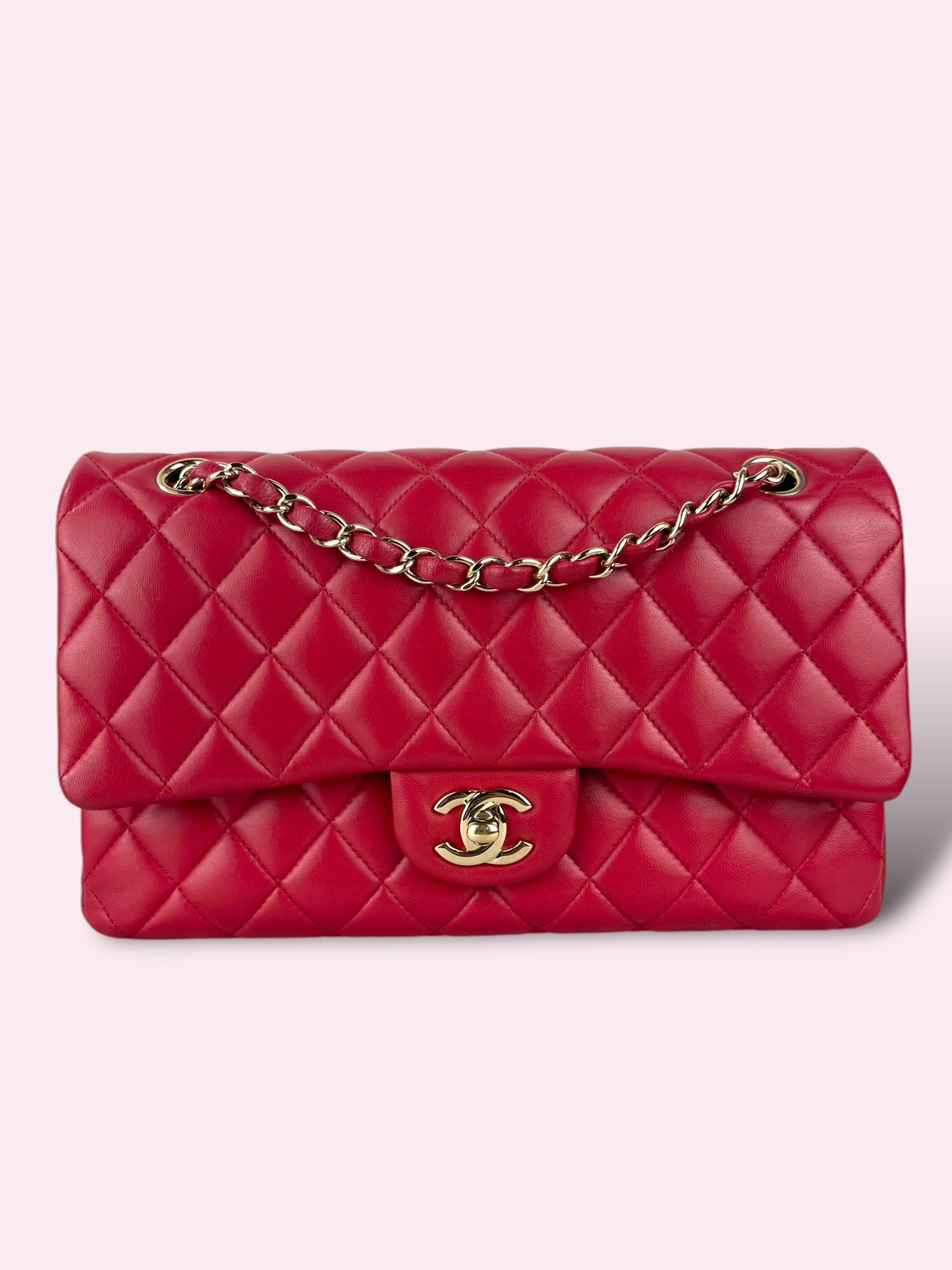 CHANEL CLASSIC FLAP ROSSO FRAGOLA