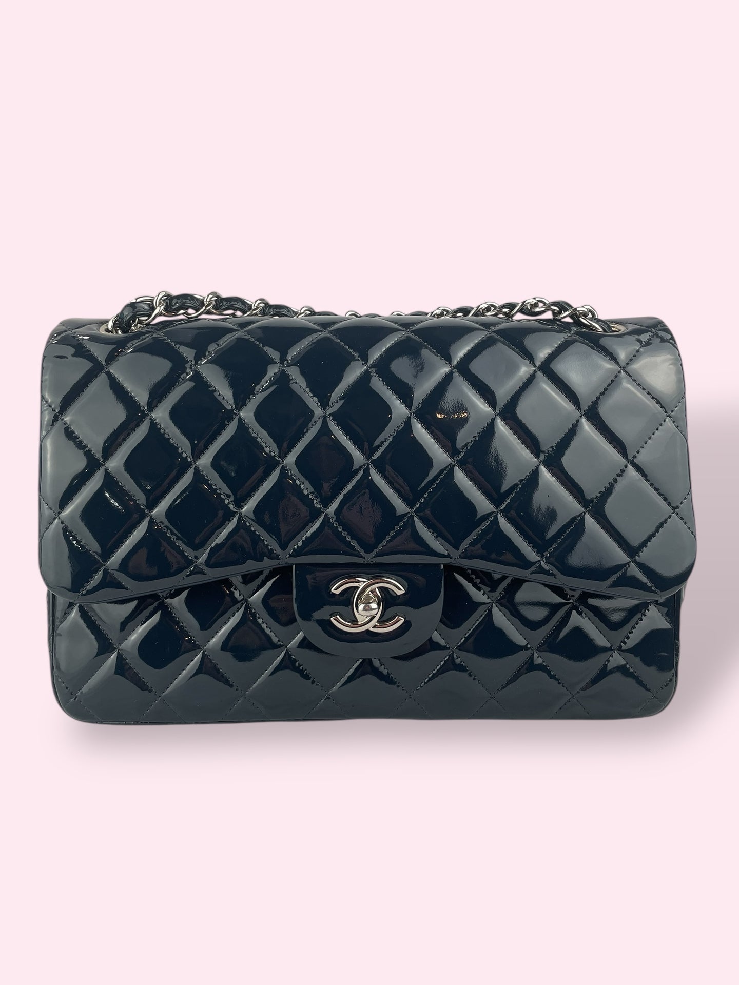 CHANEL JUMBO VERNICE BLU